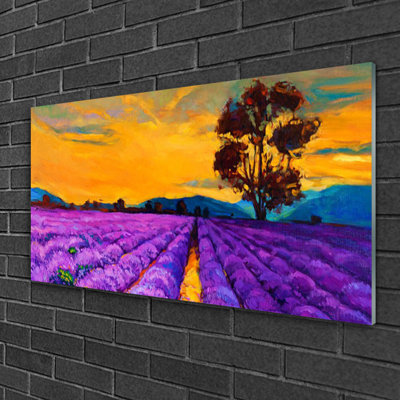 Landscape Field - No Frame Painting on Glass