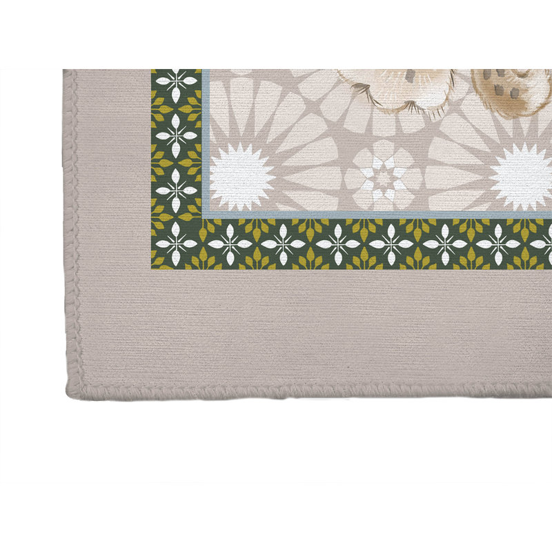 Lil Lying Leopard Tile Kids Play Mat, Taupe, Rectangle 5' x 7'
