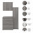 Universal Storage 44.02 Wide 3 Piece Modular Storage Set with Floor and Wall Cabinets-61380877