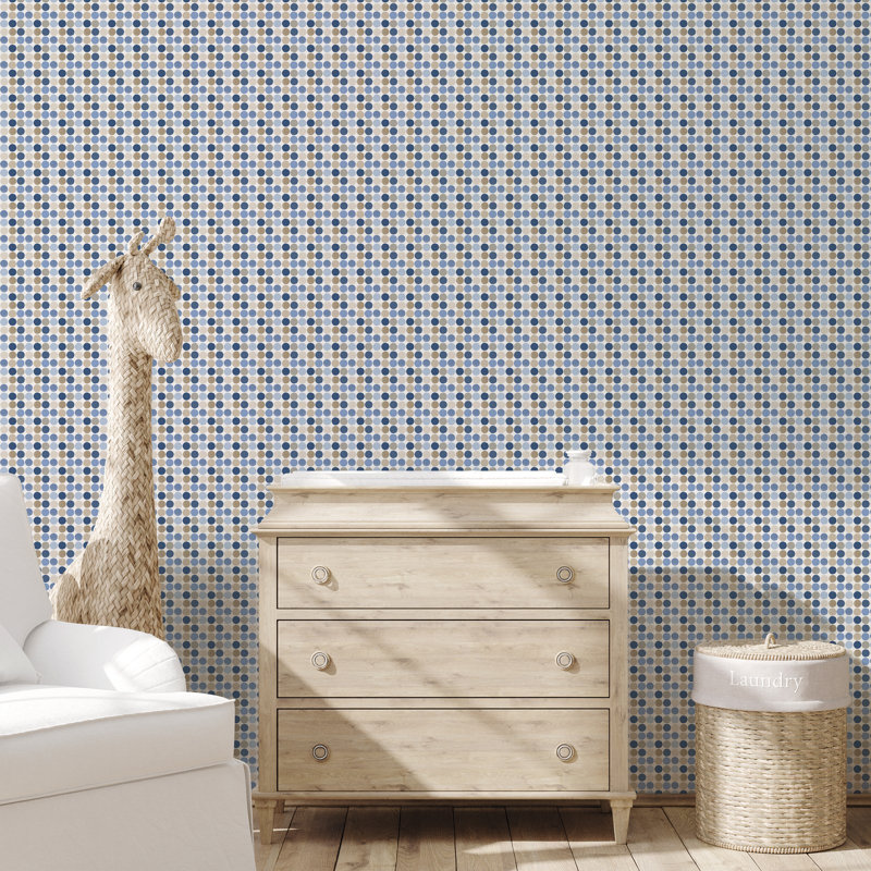 Kids and Teens Collection Penny Dots Wallpaper Roll, Blue