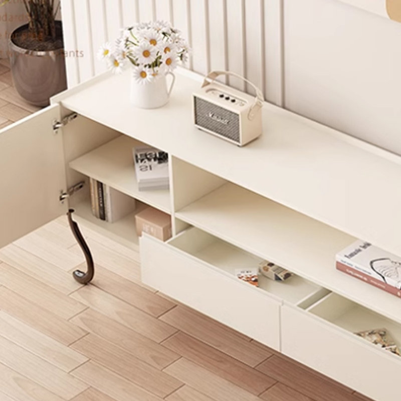 Meuble télé moderne de style crème moderne, 94.48"