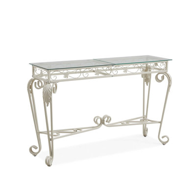 Modern Style Fancy Glass And Metal Table For Entrance, Console Tables For Entryway, Sturdy Hallway Table With Storage, Easy Assembly Sofa Tables For L -  Winston Porter, F9F2D9482FCD411FBBA00422AD3B1C60