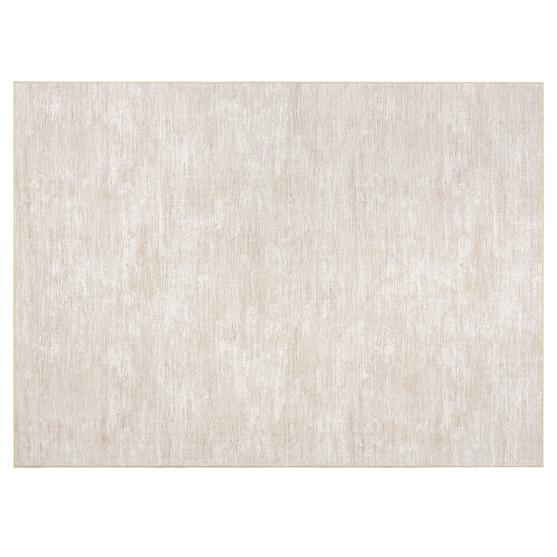 Washable Solid Color Textured Thin Indoor Rug, Low Pile Area Rug with Soft Surface, Non Slip Backing, Easy Clean Design for Living Room, Bedroom, Dorm, Home Office