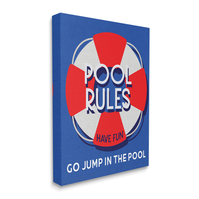 «Pool Rules Nautical Expression» par Lil 'Rue, H 20 po x l 16 po x P 1,5 po