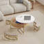 Table basse moderne à plateau relevable avec rangement et 3 repose-pieds, parfaite pour la vie contemporaine et peu encombrante-726769087