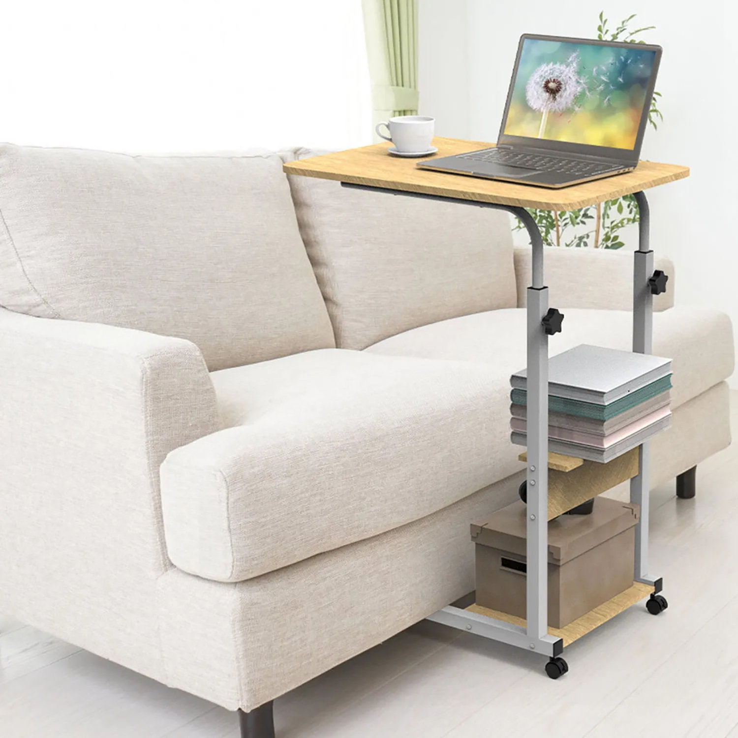17 Stories C Side Table 3-tier, 25.98-33.86in Adjustable Height 4 ...
