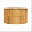 Table basse ronde à plateau relevable avec rangement dissimulé, décor moderne en bois cannelé pour un salon polyvalent-514893498