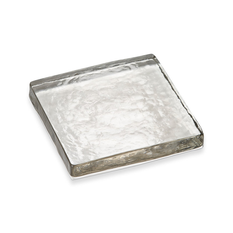 Plat de table en verre, H 0,8 po x l 6,75 po x P 6,75 po