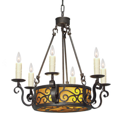 Lustre en roue de chariot à 8 lumières Delano
