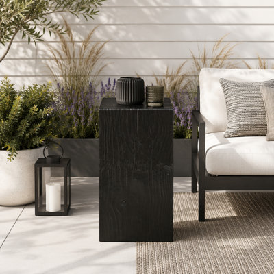 Wood-Look Square-Column MGO End Table(Set of 1)