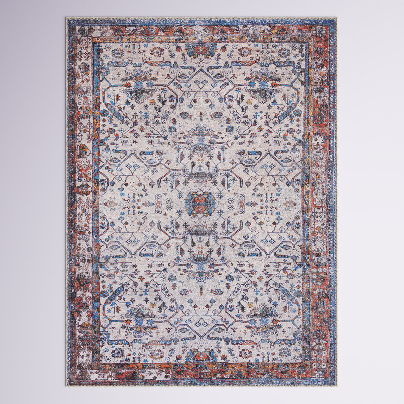 Glendale Heights Washable Oriental Indoor Rug, Rectangle 8'10" x 12'