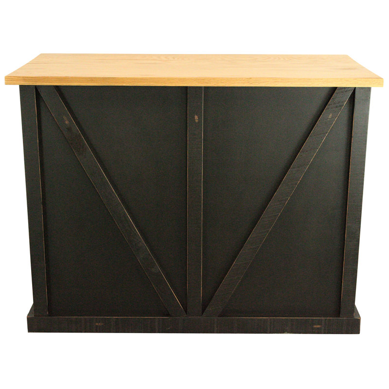 Maloney Kitchen Island, Rustic Antique Black