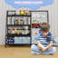 Johnson Metal Book Display, Bookshelf And Toy Storage Organizer - 4 Tier Book Shelf-1249504145