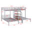 Lit superposé triple en métal avec tablettes de rangement et escalier-1237403420