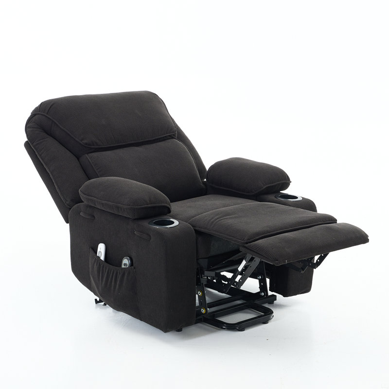 Fauteuil inclinable chauffant et massant télécommandé, Noir