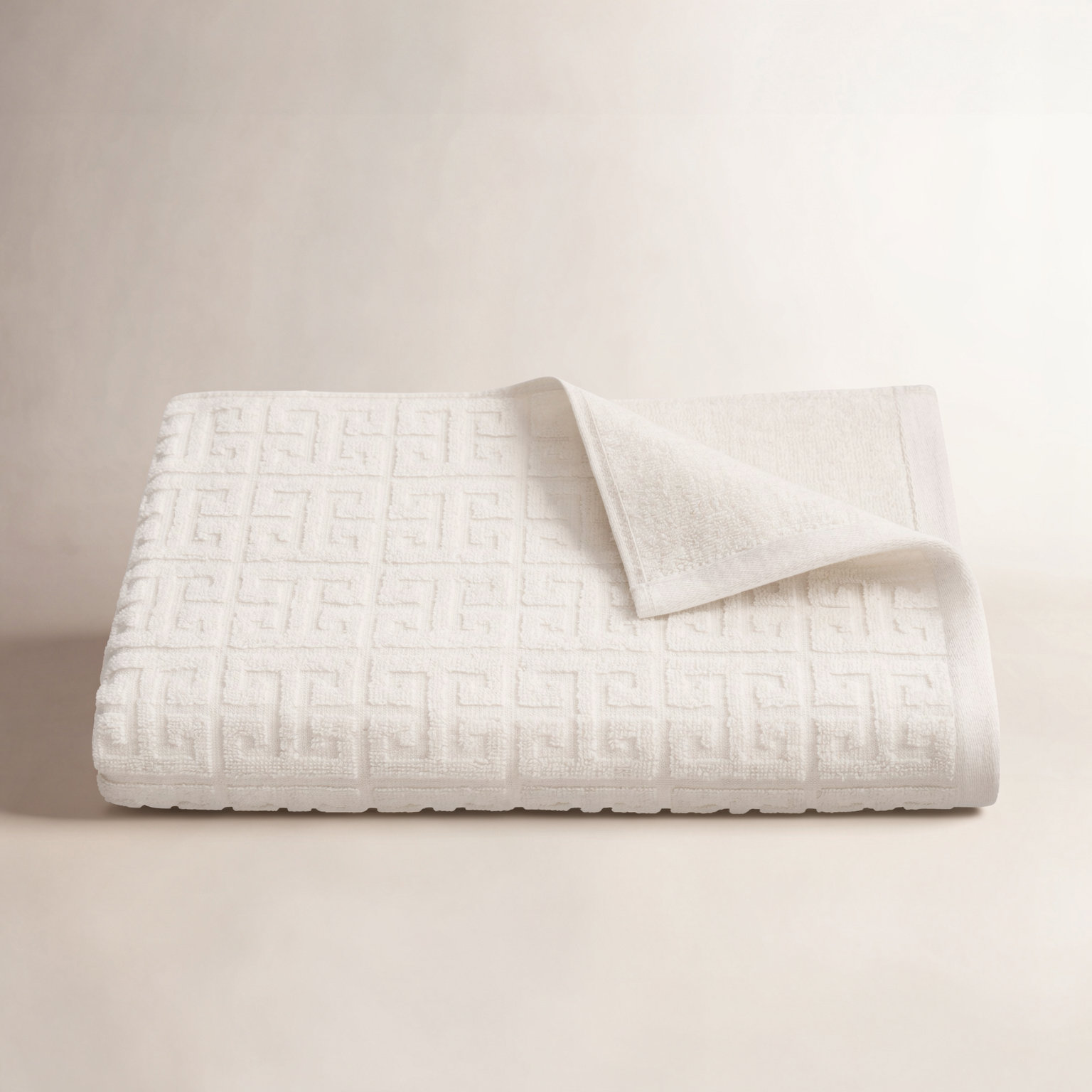 Martex Arcadia Geometric Cotton Bath Towel, Ivory