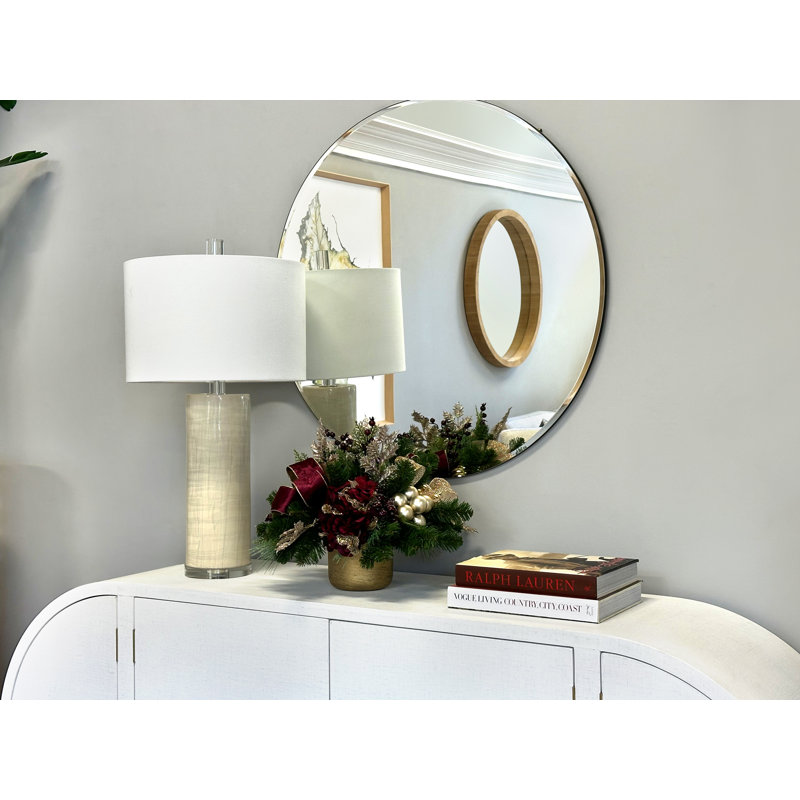Woodside Holiday Arrangement with Hydrangeas, Ornaments and Berries