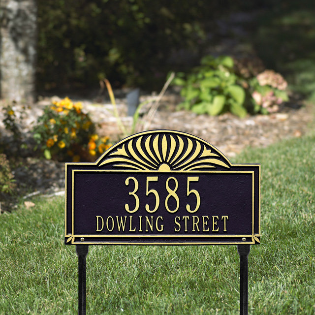 Sunburst 2-Line Lawn Address Sign Whitehall Products 