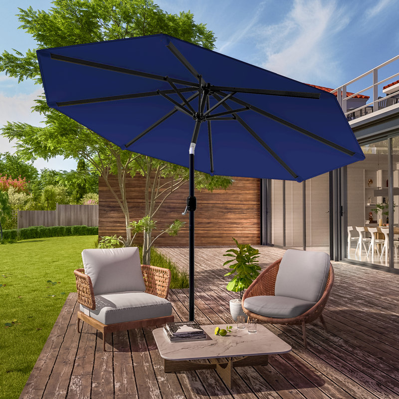 Grand parasol de marché pour terrasse 9 pi, Marine