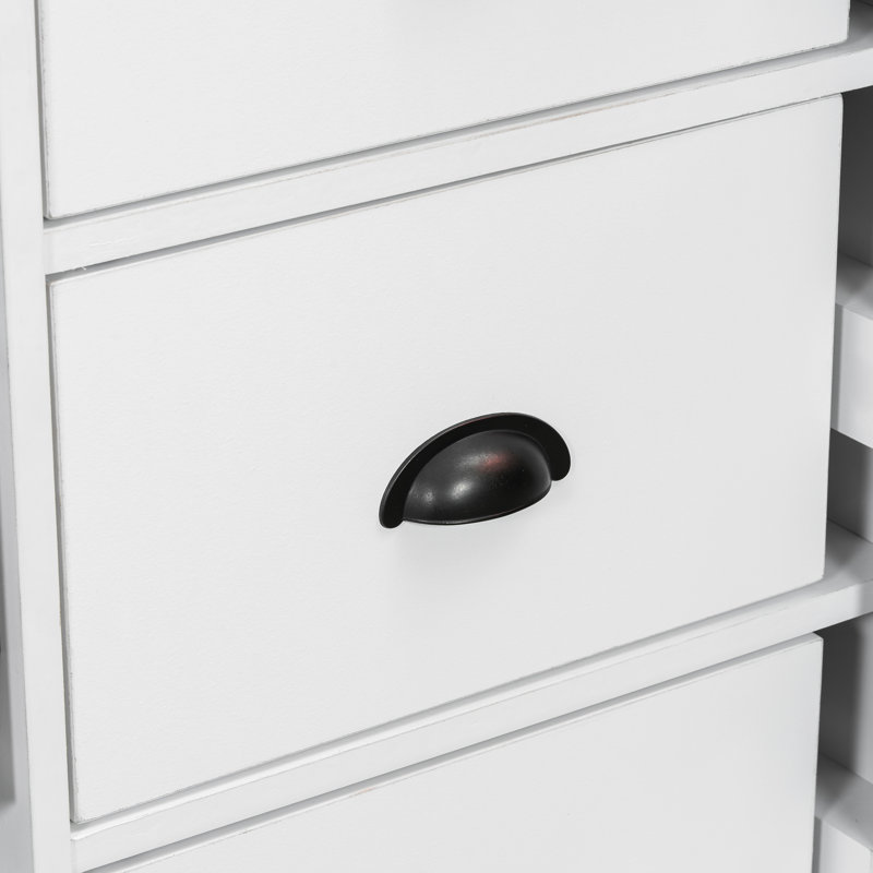 Garde-manger de style Shaker de 42 po x 20 po x 72 po avec tiroirs, Blanc