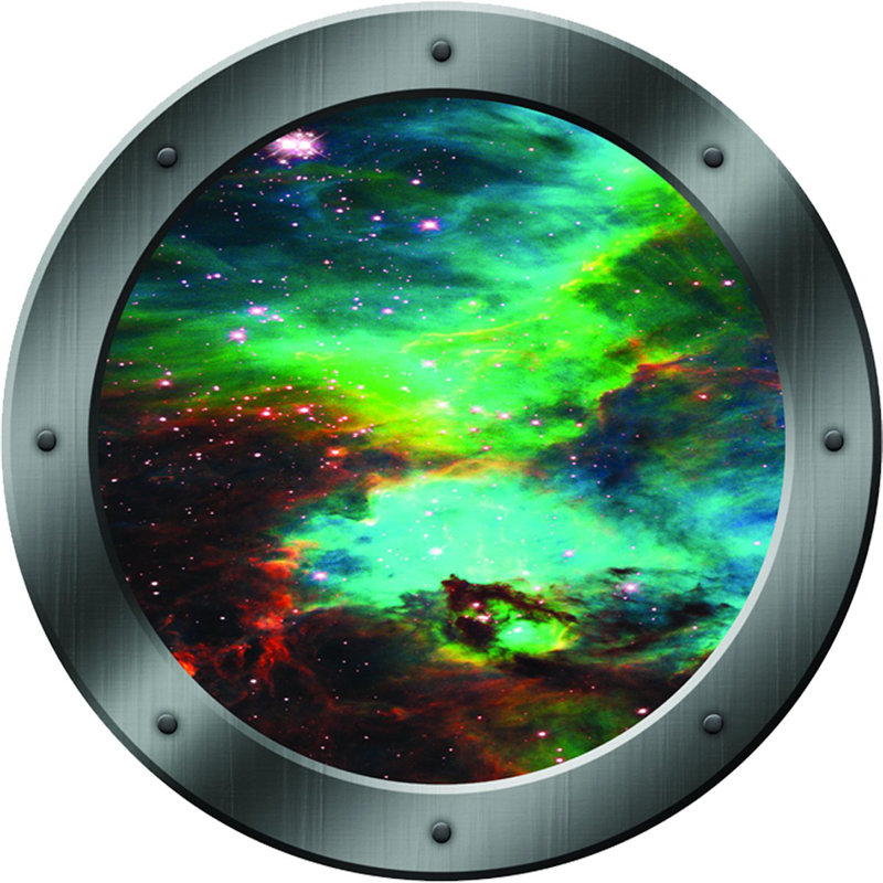 Décalcomanie murale space hublot Steck, H 20 po x l 20 po