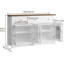 Grand buffet 55 po avec rangement, bar à café en bois de ferme avec tiroirs-2068663700
