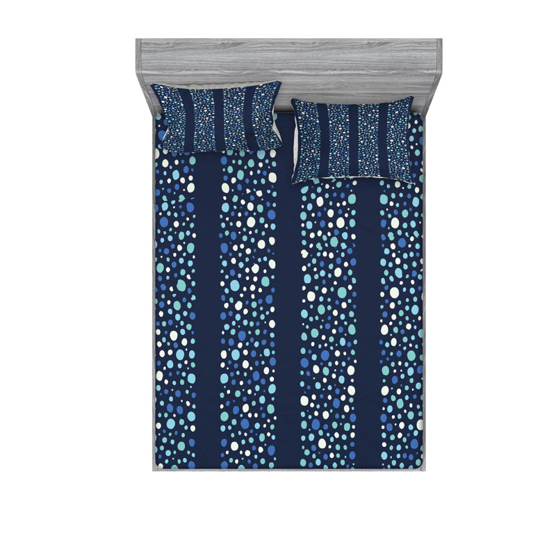 Microfiber Geometric Sheet Set, Full/Double Sheet Set with Fitted Sheet