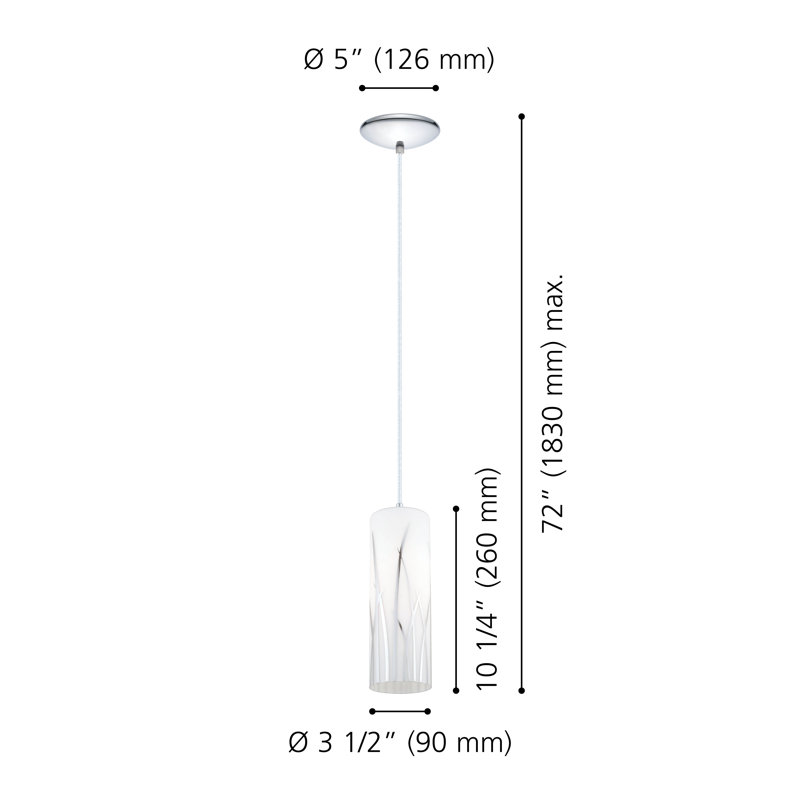 Luminaire suspendu cylindrique à 1 lumière Mishti