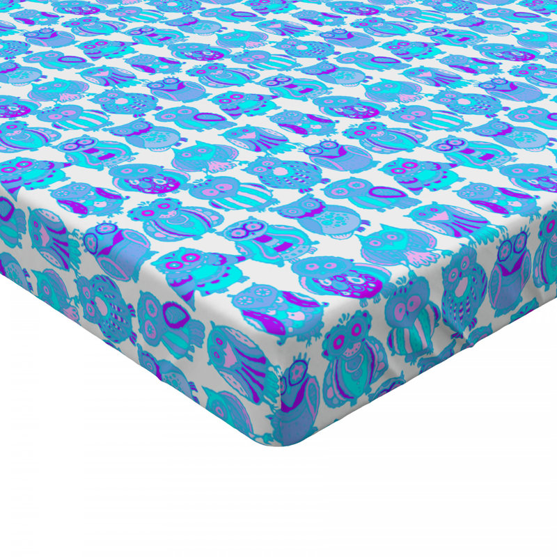 Drap-housse imprimé chouette, Drap-housse de taille simple