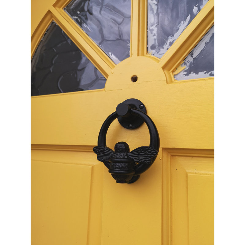 Sager Nickel Ring Bee Door Knocker, Black