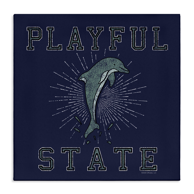 Art mural Playful State Dolphin par Spirit Animals / Life Is High, H 36 po x l 36 po