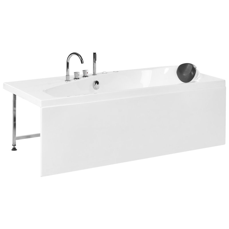 Beliani CAURA 220 Volt 1 Person 8 - Jet Acrylic Triangle Standard (Hardwired) Hot Tub in White