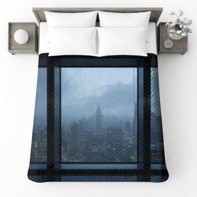 Couvre-lit matelassé City Skyline View toutes tailles