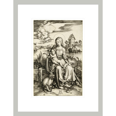 Vierge à l'enfant avec le singe par Albrecht Dürer, impression giclée sur cadre