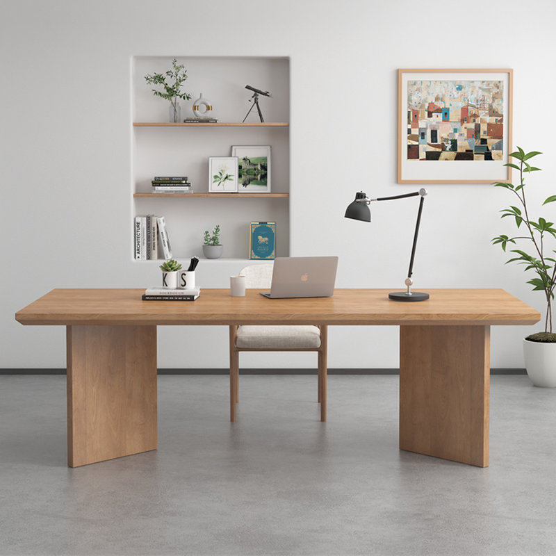 Bureau rectangulaire en bois massif Burlywood, H 29,53 po x l 62,99 po x P 27,56 po
