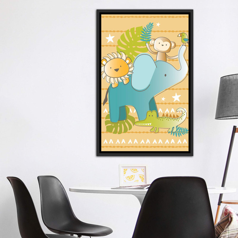 «Jungle Nursery I» par Lisa White boutons - impression d'art graphique, Pas de tapis, H 60 po x l 40po x P 1,5 po
