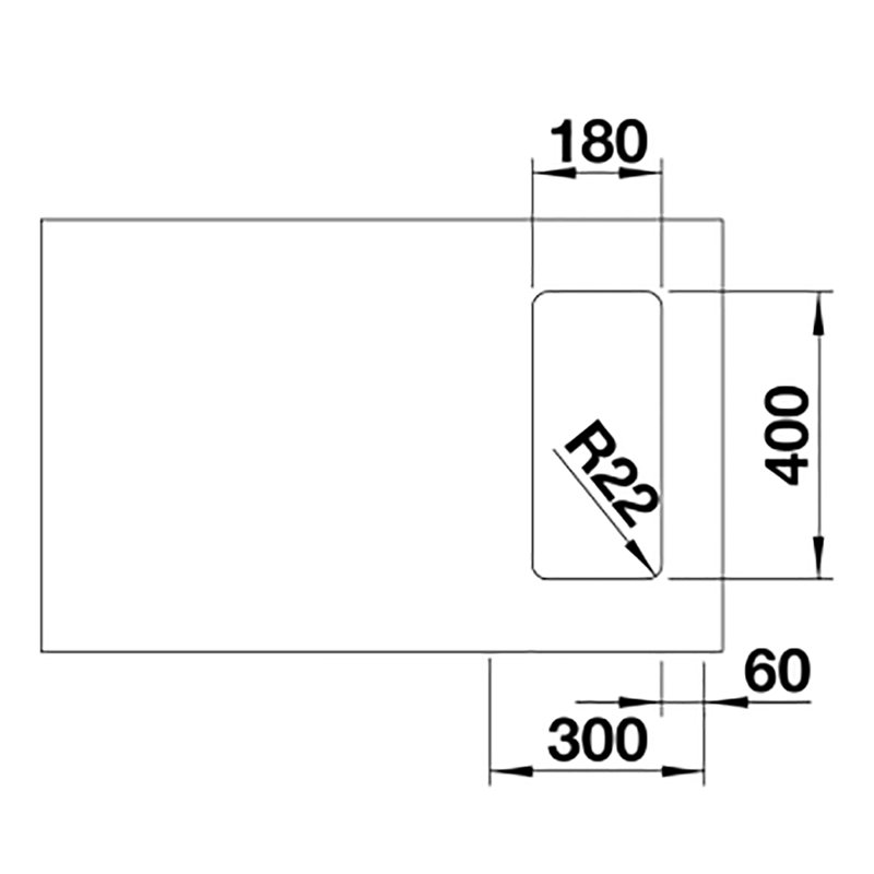 Andano 44 x 22cm Undermount Kitchen Sink