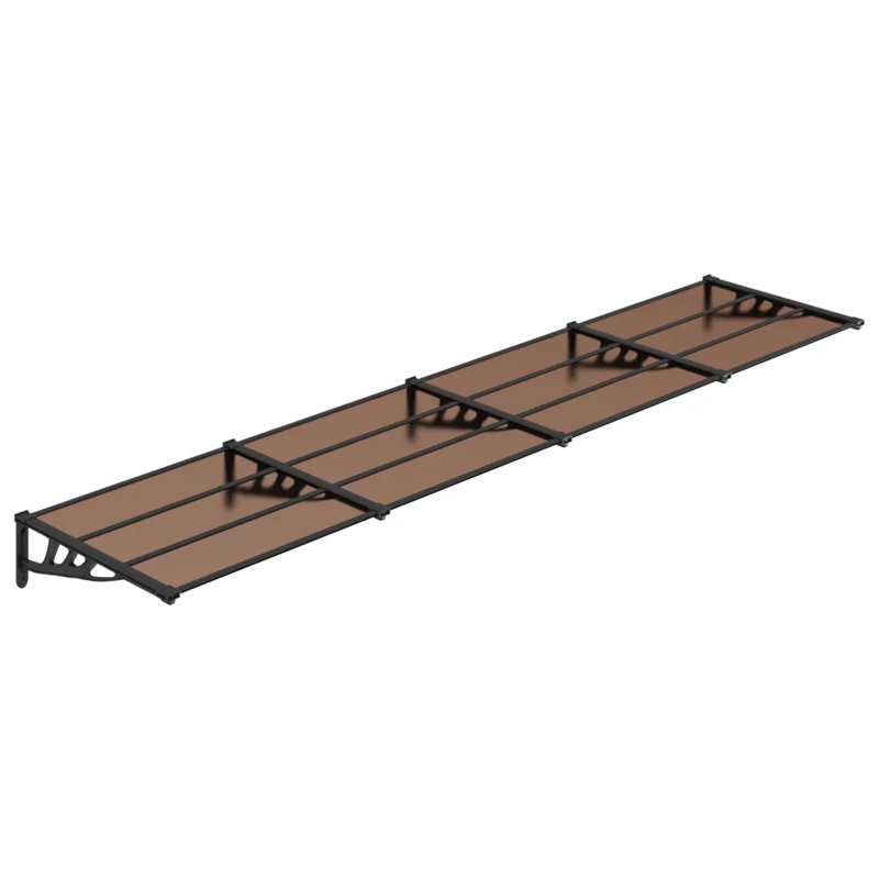 Armannai Door Canopy Polycarbonate, Black/Brown