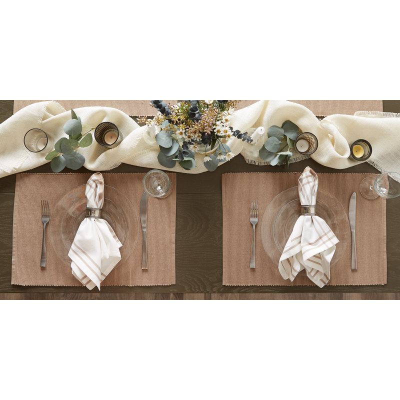 Stone Cotton 6-Piece Rectangle Placemat Set