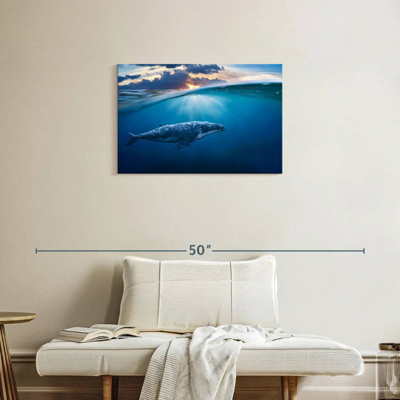 Brampt Blue Ocean Whale, 20" H x 30" W