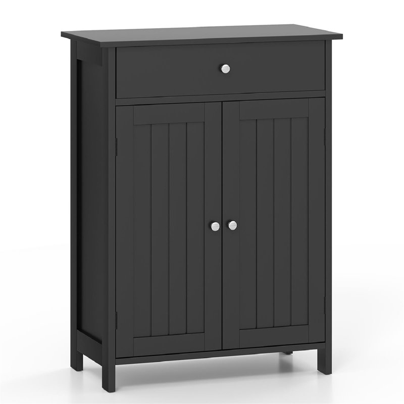 Freestanding Bathroom Cabinet, Black