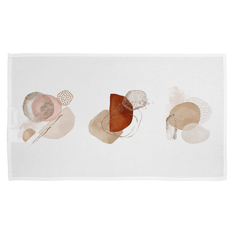 Drandell Waffle Tea Towel Kitchen Towel, Illustration and Gold Elements