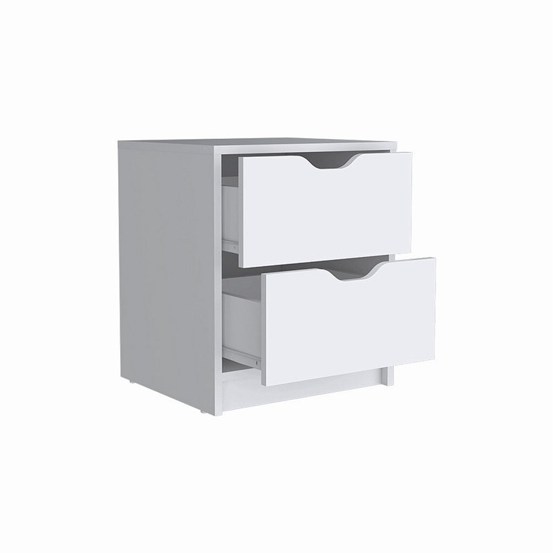 Mackensy 14.29'' W Particle Board Nightstand, White