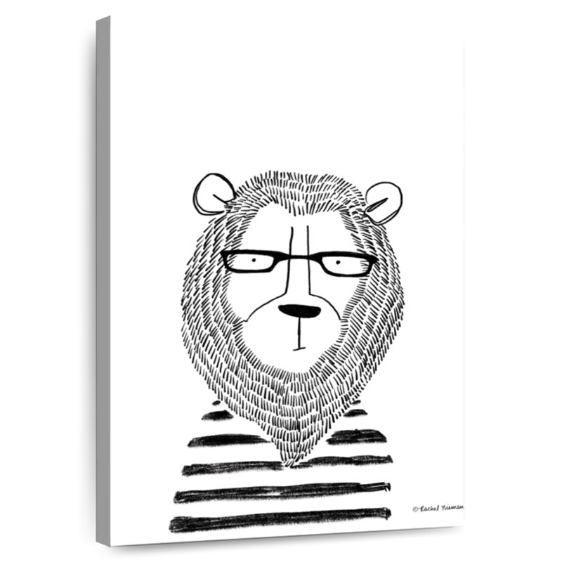Lion dans des verres, H 45 po x l 30 po