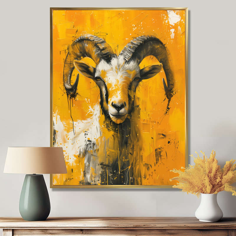 Impression d'art mural blanc, jaune, astrologie, création de soleil, Capricorne, H 40 po x l 30 po x P 1,5 po