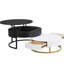 Tables basses modernes avec 2 tiroirs, plateau relevable et gigogne, attrait blanc et noir Surprise