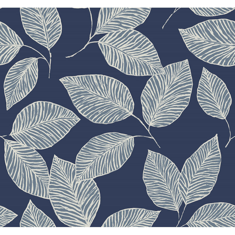 Papier peint Afan, Bleu / blanc