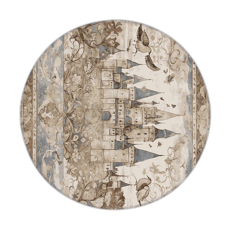 Warden's Refuge Indoor And Outdoor Area Rug, Round 5'
