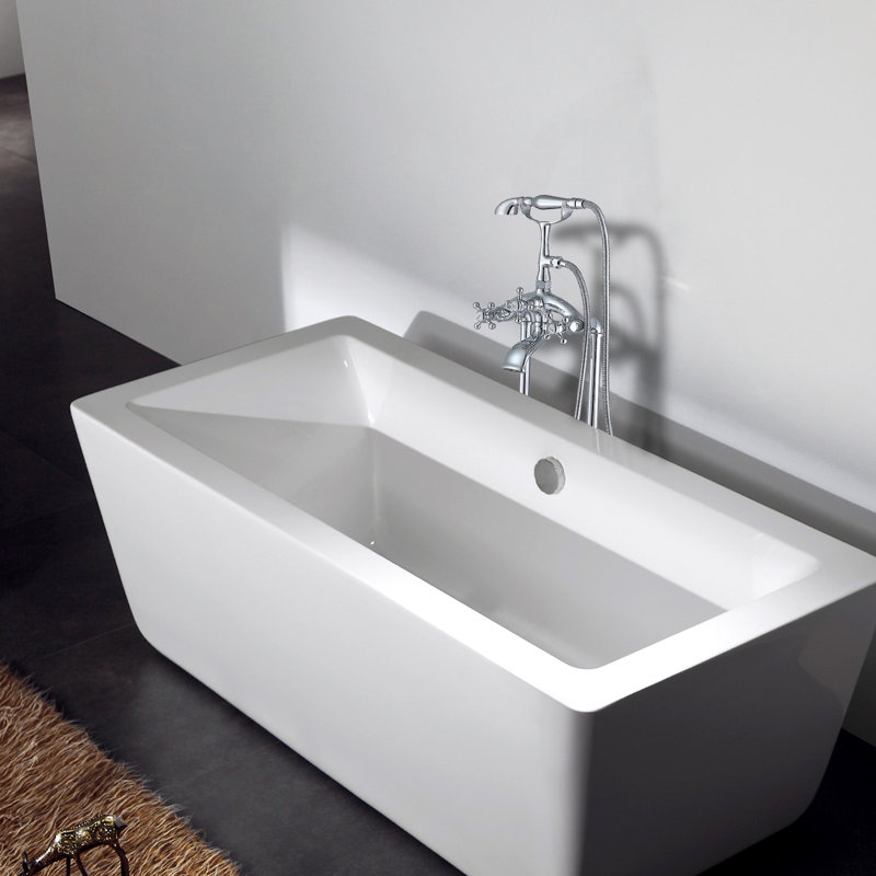 Freestanding Bathtub Faucet With Hand Shower - Finish, Metal Construction, 40 In Depth, 3.9 Gpm, Adds Charm To Bathroom Handheld Design, And Long Lasting