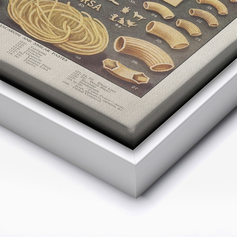 Variétés de pâtes, Canvas, White Framed, 16"H x 20"W